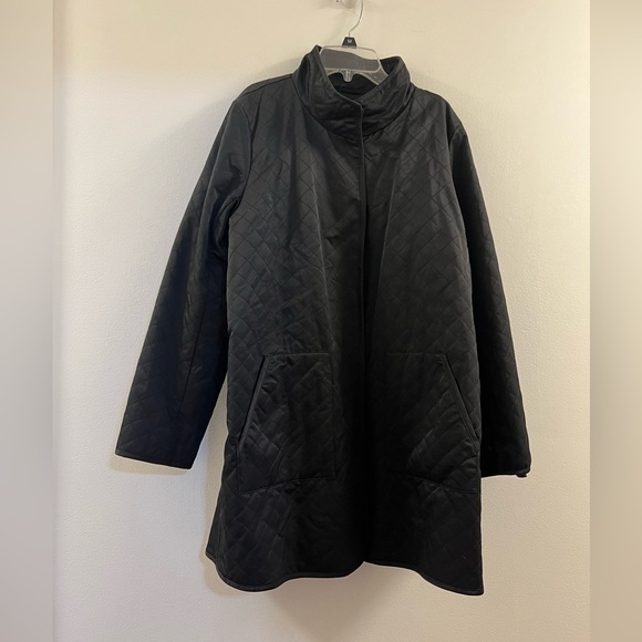 Eileen Fisher Quilted Long Jacket W/ Fleece Lining kk - Picture 11 of 16